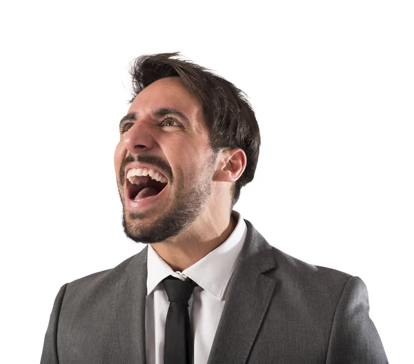 Desperate businessman screams — Stock Photo, Image