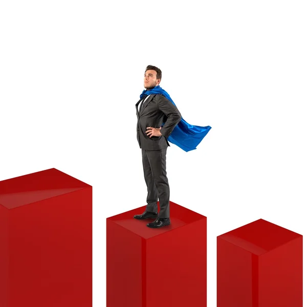 Businessman dressed as a hero — Stock Photo, Image