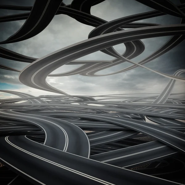Confusing and winding roads — Stok fotoğraf