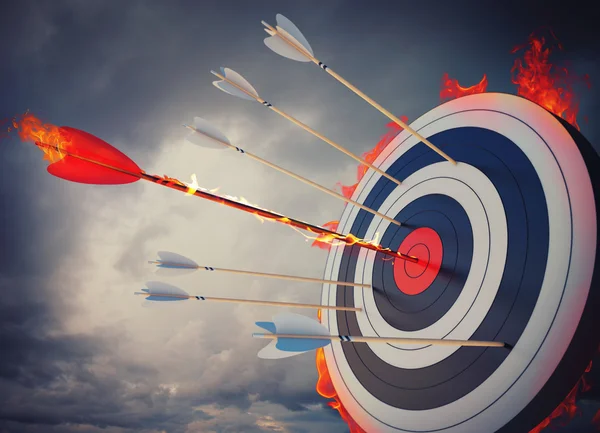 Arrows hitting the target — Stock Photo, Image