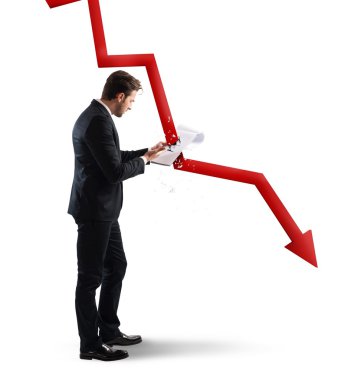 Sayfaları tutan işadamı bir okla deldi