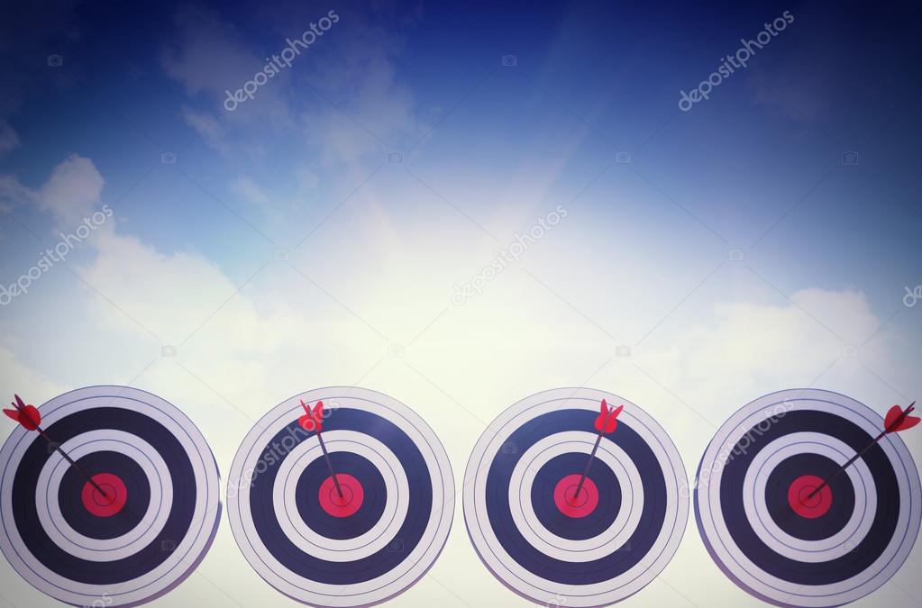 Targets hit in the middle by arrows