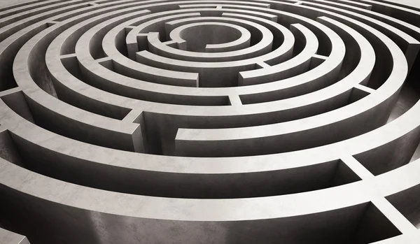 Labirinto circular difícil — Fotografia de Stock