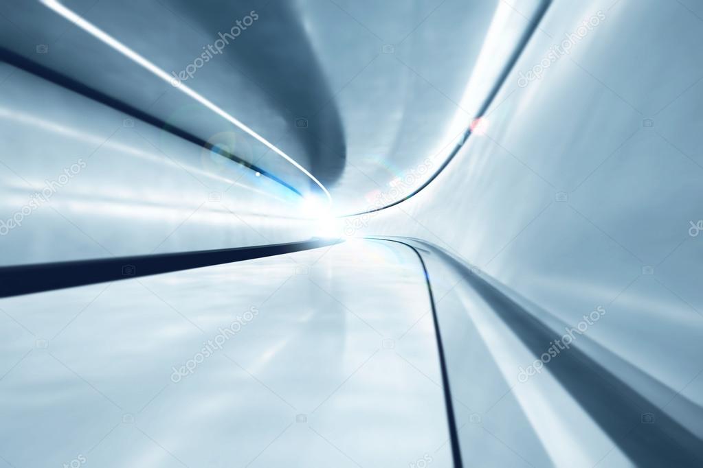futuristic tunnel with lights