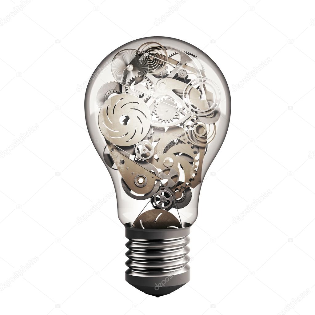 Bulb light with gears