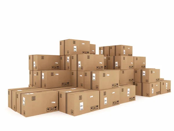 Cajas de cartón empaquetadas para ser enviadas — Foto de Stock