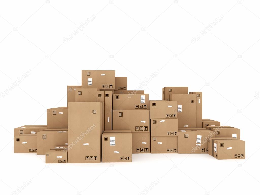 cardboard boxes packaged to be shipped