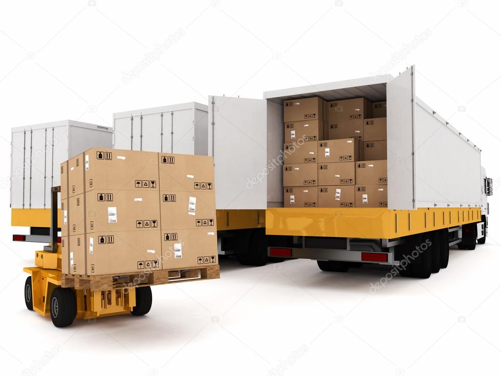 packed boxes on truck