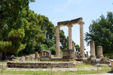 The Philippeion ruins in ancient Olympia, Peloponnes, Greece clipart