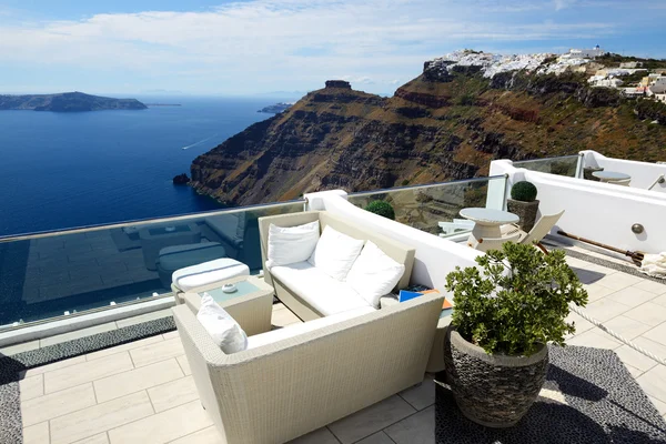 Deniz Manzaralı Teras, Santorini Island, Yunanistan