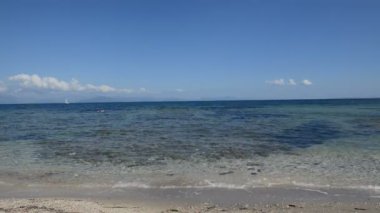 Sahilde İyon Denizi, Corfu Island, Yunanistan