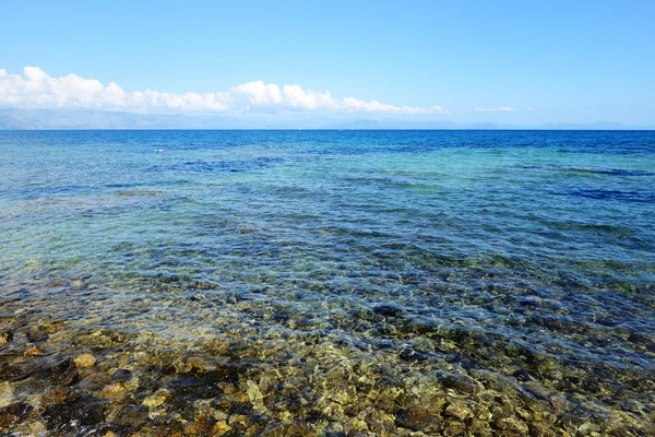 Plaża na wyspie Korfu, Grecja — Zdjęcie stockowe