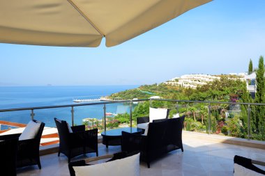 Deniz Manzaralı Teras lüks otel, bodrum, Türkiye