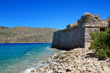 Yunanistan 'ın Girit kentindeki Spinalonga Adası' ndaki kale