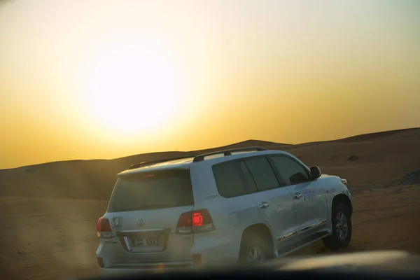 Dubai Uae September Dubai Desert Trip Road Car Major Tourists — Stock Photo, Image