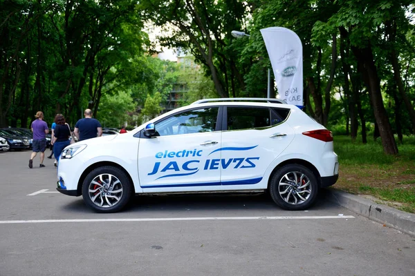 Kyiv May Jac Iev7S Electric Car China Plug Ukraine 2019 — Stock Photo, Image