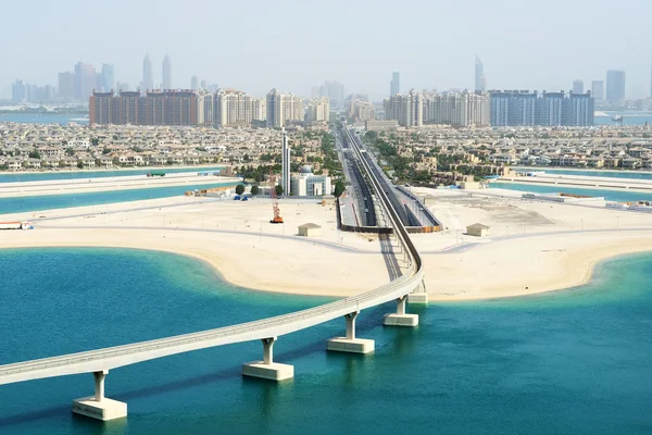 Bekijk op door de mens veroorzaakte Palmeiland jumeirah, dubai, Verenigde Arabische Emiraten — Stockfoto