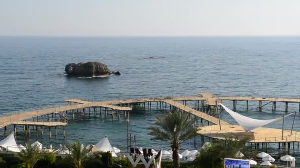 Panorama de la plage à l'hôtel de luxe, Antalya, Turquie 