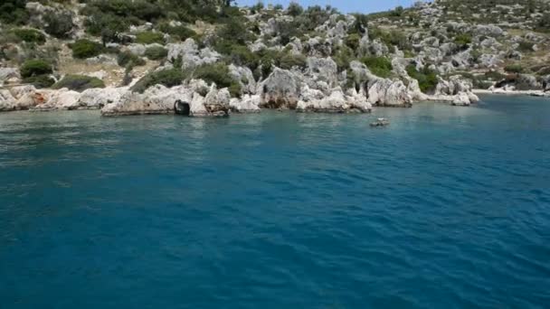 The sink city Kekova, Antalya, Turkey — Stock Video