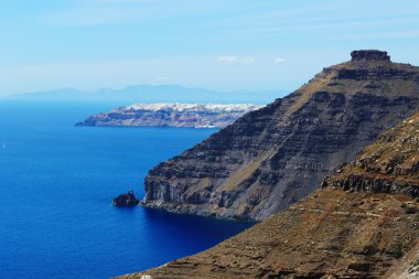 görünüm üzerinde oia kasaba, santorini Island, Yunanistan