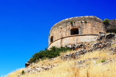 Yunanistan 'ın Girit kentindeki Spinalonga Adası' ndaki kale
