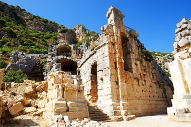The ruins in amphitheater at Myra, Turkey clipart
