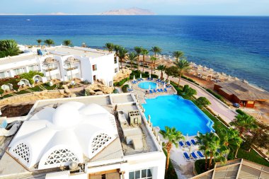 Lüks otelin kumsalı, Sharm el Sheikh, Mısır