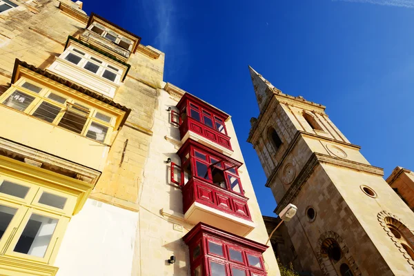 La vista sugli edifici Vallettas, Malta — Foto Stock