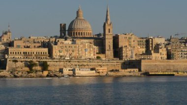 Günbatımı, Sliema, Malta Valletta üzerinde görünümünde