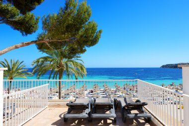 Deniz Manzaralı Teras lüks otel, mallorca, İspanya