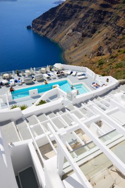 Oia, Yunanistan - 17 Mayıs: turist lu onların tatil keyfi