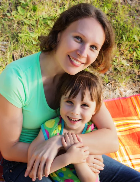 Daughter hugging mother. — Stock Photo, Image