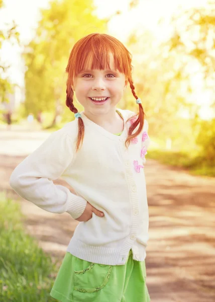 Cute redhead little girl. — Stock Photo, Image