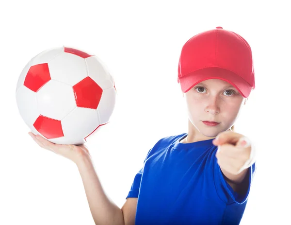 Vacker tjej med en boll. — Stockfoto