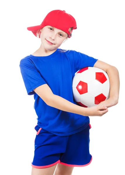 Vacker tjej med en boll. — Stockfoto