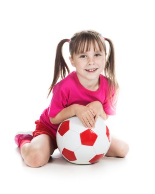 Bir top ile güzel kız.