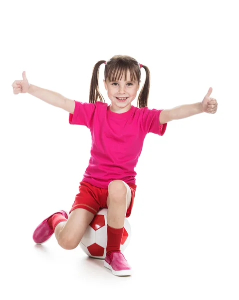 Vacker tjej med en boll. — Stockfoto