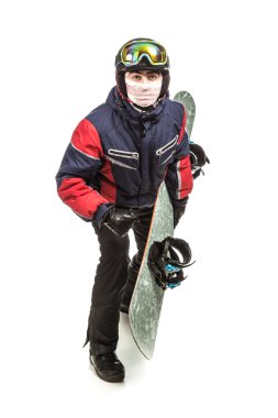 Erkek snowboard kurulu ile.