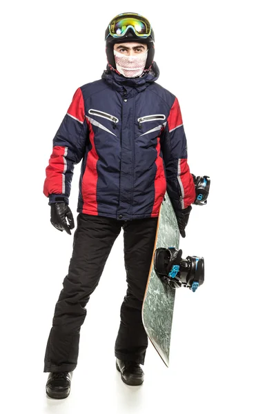 Snowboarder maschile con la tavola . — Foto Stock