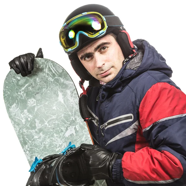 Mužské snowboardista s Radou. — Stock fotografie