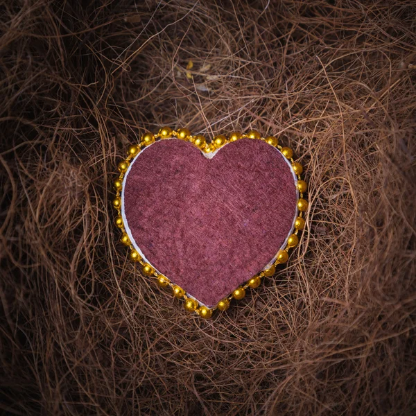 Carte Saint Valentin avec une paille . — Photo