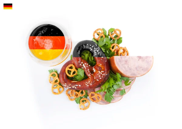 German national dish. Flag colors. — Stock Photo, Image