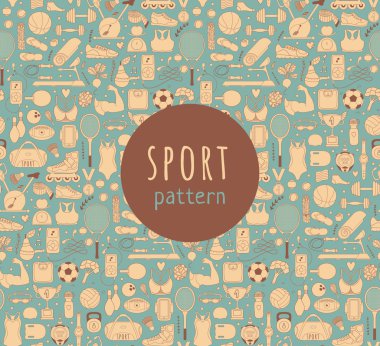 Doodle spor öğeleri. Vektör çizim