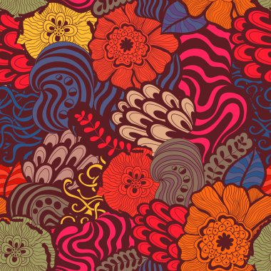 Vektör Dikişsiz soyut çizilmiş desen tasarım