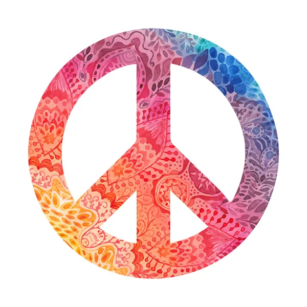 Σύμβολο ειρήνης ακουαρέλα — Διανυσματικό Αρχείο