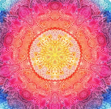 Suluboya mandala. Dekor tasarım için