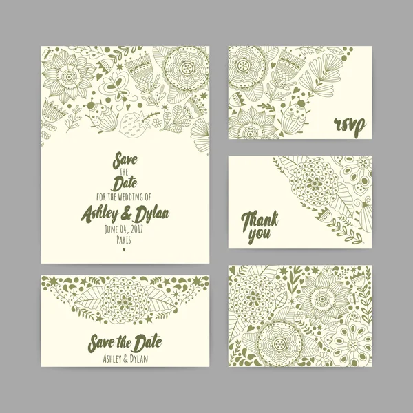 Modèle d'invitation de mariage — Image vectorielle