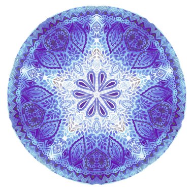Suluboya mandala. Dekor, tasarım, dantel süs için.