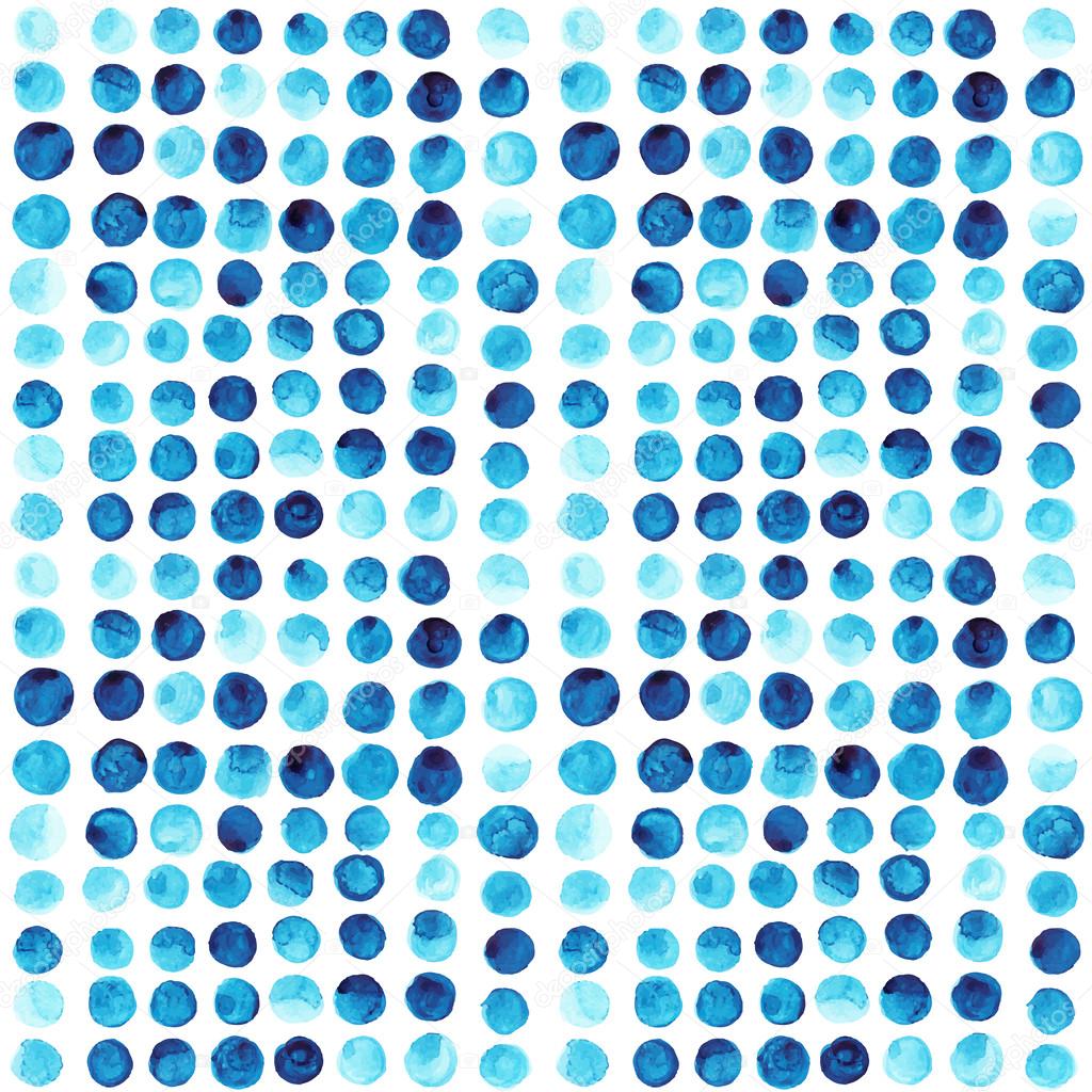 Vector watercolor circles seamless pattern (tiled). Retro hand d
