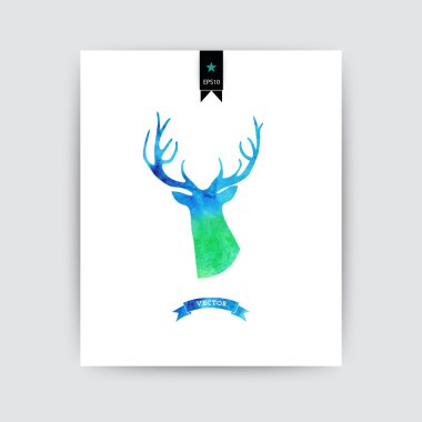 Suluboya-stil vektör geyik